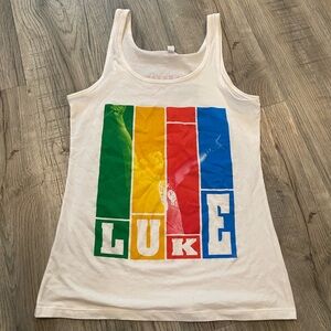 Luke Bryan Tank Top Women’s Size XL White Kick The Dust Up